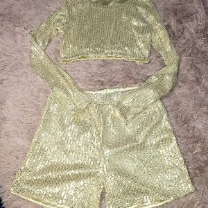 Sequin Short Set